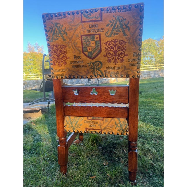 Cinnamon Late 20th Century Arts and Crafts Stickley-Style Oak Armchair For Sale - Image 8 of 14