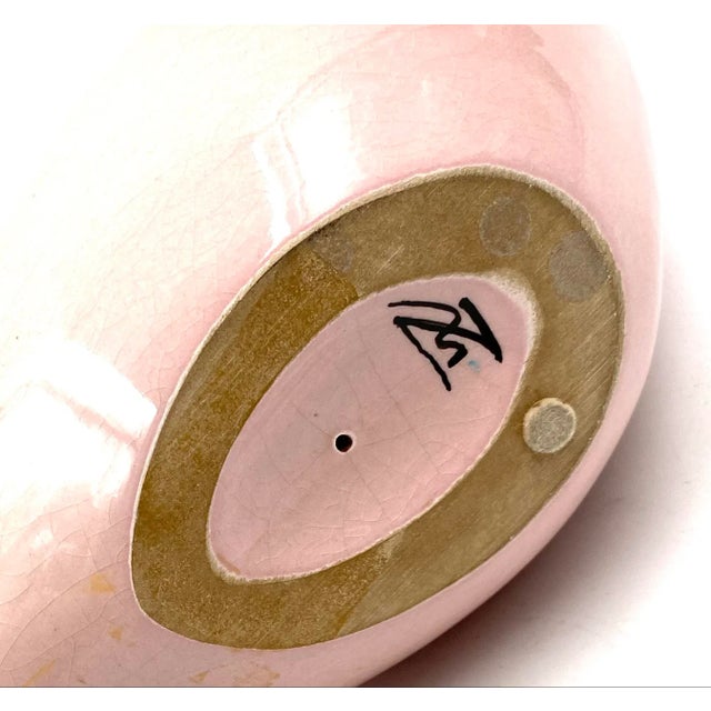 Zaccagnini, Craquele Colombe Rose Faience Sculpture, Italy, 1940s For Sale - Image 11 of 12