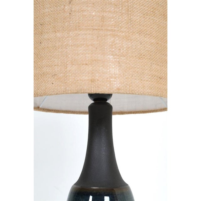 1970s Danish Model 1040 Table Lamp in Ceramic with Jute Lampshade from Søholm, 1960s For Sale - Image 5 of 16