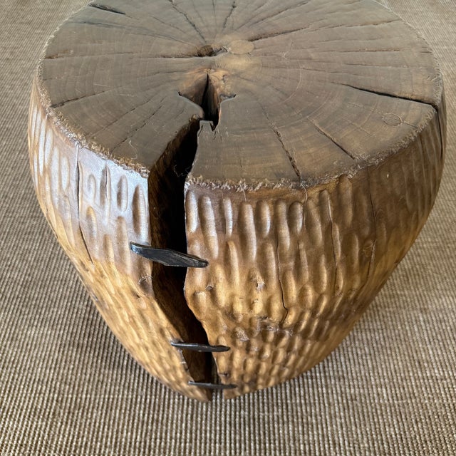 2020s Reclaimed Walnut Side Table or Stump 18" For Sale - Image 5 of 8