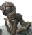Early 20th Century Early 20th Century Bronze Children Reading on Green Marble Bases - A Pair For Sale - Image 5 of 11