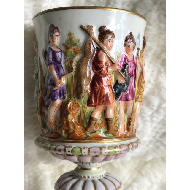 Late 18th Century 18th Century Capodimonte Raised Relief Porcelain Greek Mythological Chalice For Sale - Image 5 of 13