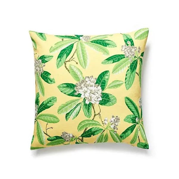 Traditional The House of Scalamandré Rhododendron Outdoor Pillow, Pineapple For Sale - Image 3 of 3