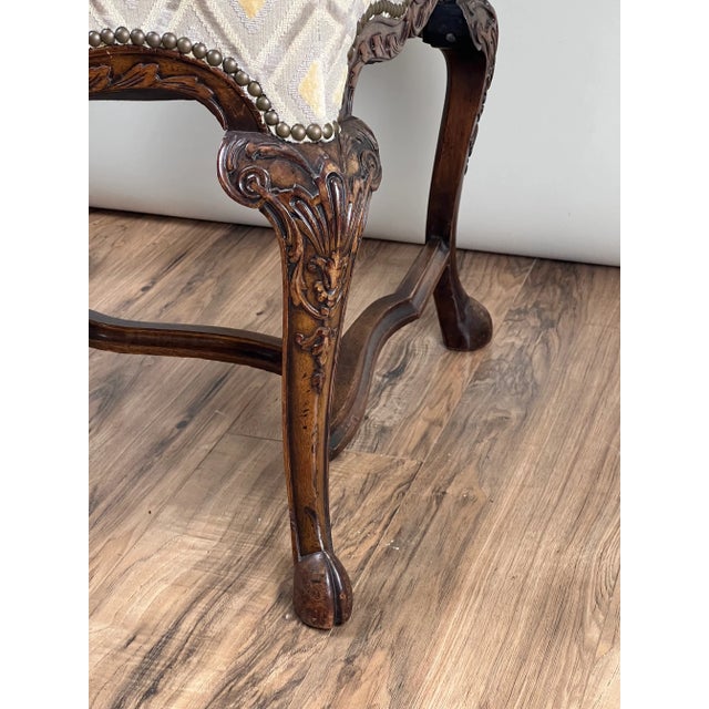 Early 19th Century Antique French Régence Style Carved Mahogany Armchair, Circa Early 19th Century For Sale - Image 5 of 9