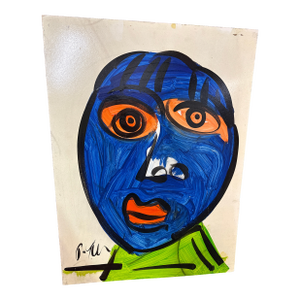 1970s Peter Keil Original Blue Face Painting