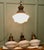 Set of 4 Industrial Ceiling Lights This is a set of 4 1930s Industrial Style Opalescent glass and brass Hanging Lights, we...