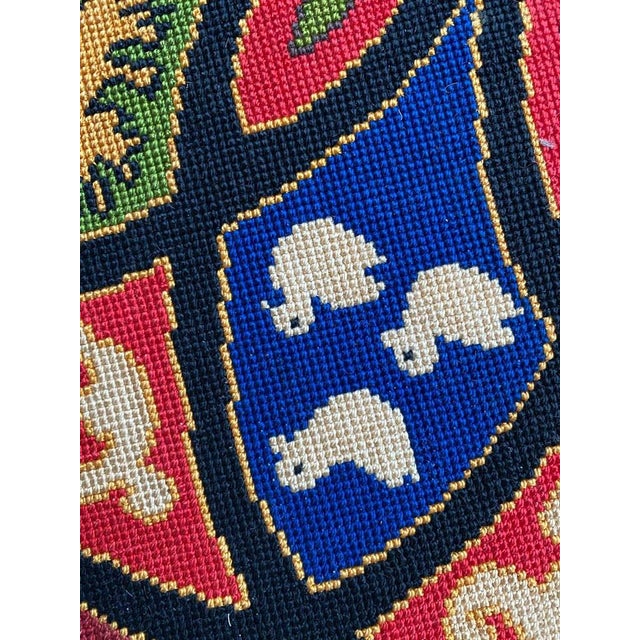 Antique French Needlepoint Round Tapestry, 1890s For Sale - Image 13 of 16