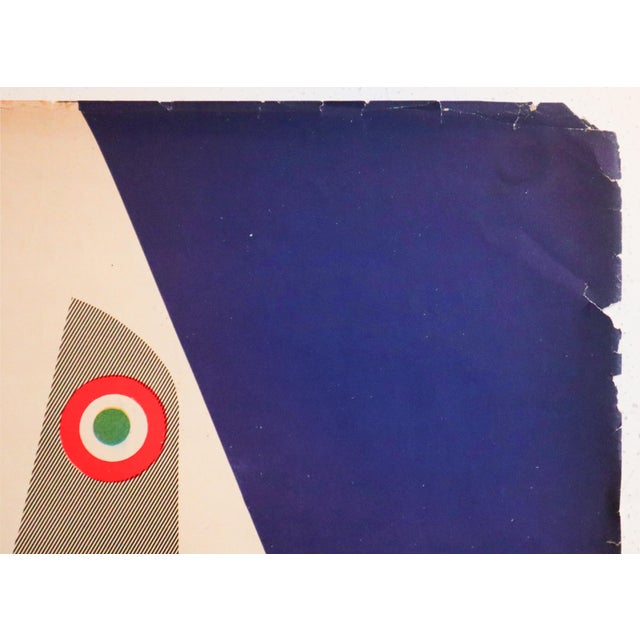 Date: 1947 Size: 39.5 x 27.5 inches This dynamic poster advertised a piloting school hosted at Cuneo International Airport...