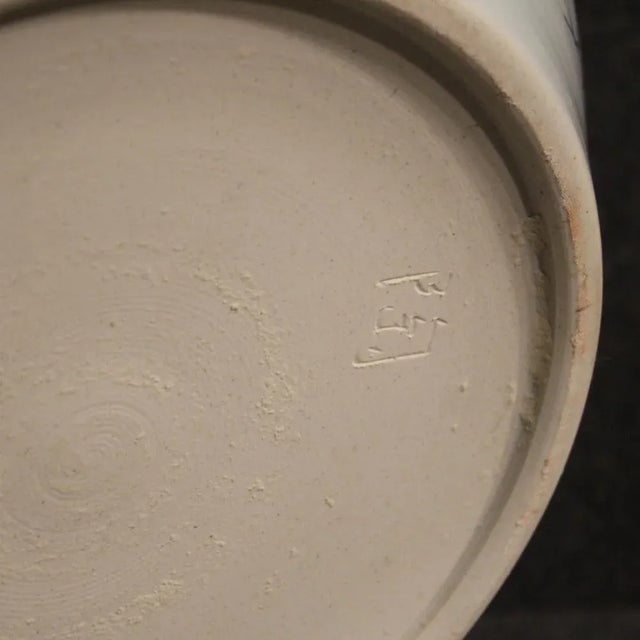 Blue Chinese Vase in Painted Ceramic with Flowers and Animals, 2000s For Sale - Image 8 of 13