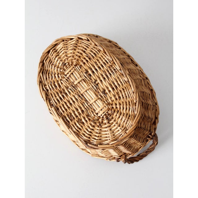 Vintage Wicker Gathering Basket For Sale - Image 6 of 10
