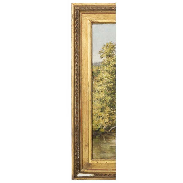 Torcato Pinheiro, River Landscape, Oil Painting on Canvas For Sale - Image 5 of 8