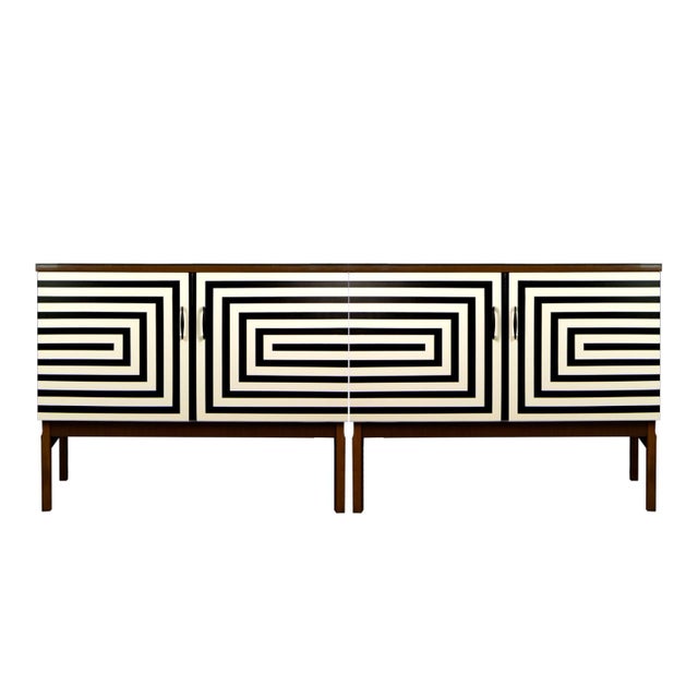Modular Sideboard with Op Art Motif, 1970s, Set of 2 For Sale - Image 12 of 12