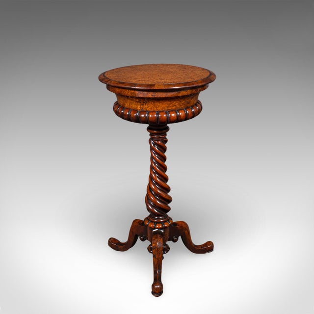 Early 19th Century Antique Spirits Table, English, Burr Maple, Glasses Stand, Teapoy, William IV For Sale - Image 5 of 12