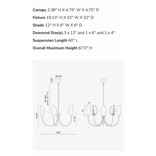 Metal Contemporary 5 Light Chandelier With White Shades For Sale - Image 7 of 9