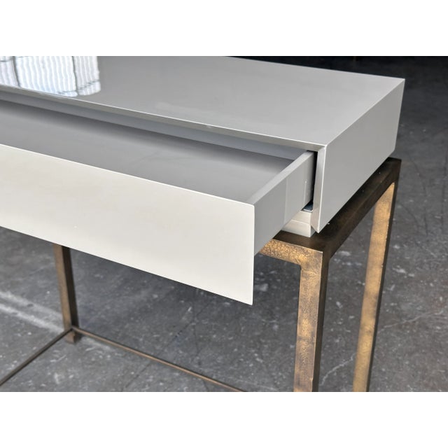 Modern Lacquer & Iron Nightstand Side Table by Robert Marinelli For Sale - Image 4 of 4