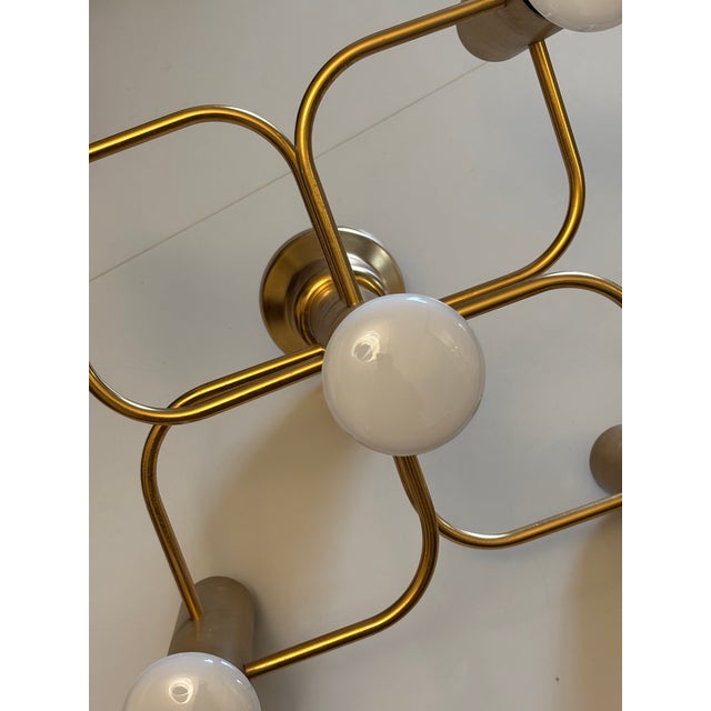 Leola Brass Ceiling Lamp by Gaetano Sciolari for Leola, 1970s For Sale - Image 3 of 11