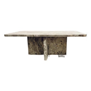 Modern Tan and Beige Marble Cocktail Table For Sale