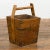 Wood Antique Chinese 19th Century Wood and Metal Grain Basket with Carrying Handle For Sale - Image 7 of 13
