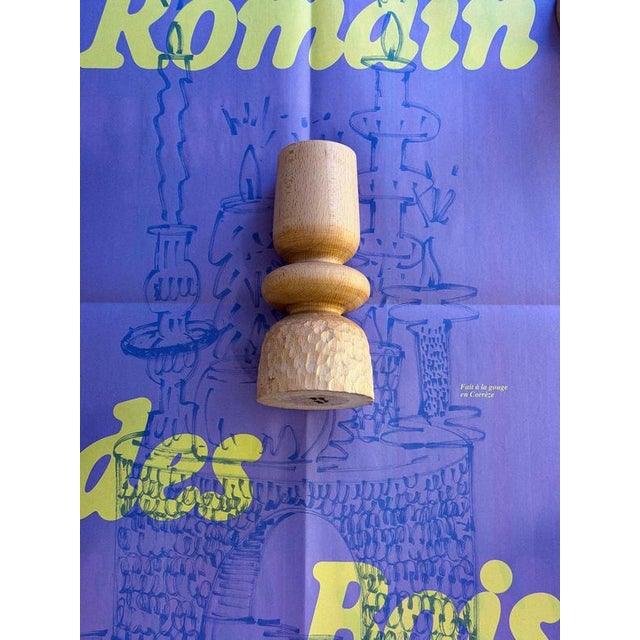 Beech Candlestick by Romain Des Bois For Sale - Image 16 of 17