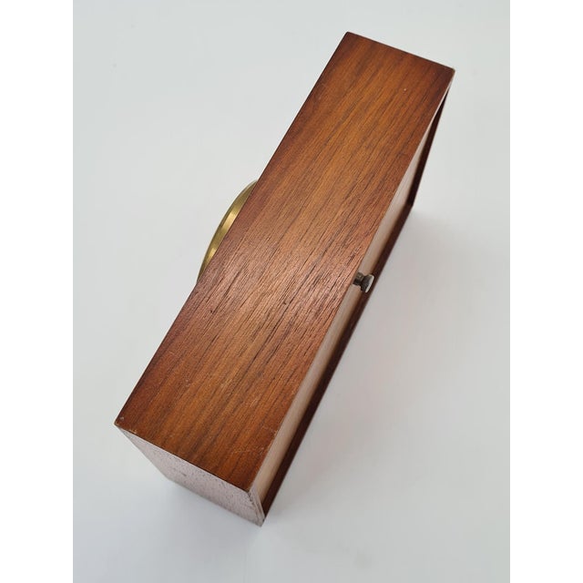 Brown Modernist Table Clock from Weimar Quartz, Germany, 1970s For Sale - Image 8 of 14