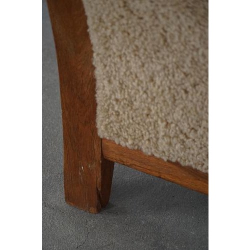Art Deco Danish Armchairs in Oak and Shearling Lambswool, 1930s, Set of 2 For Sale - Image 14 of 18