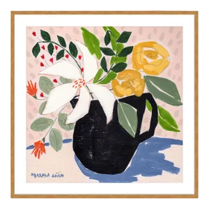 April Flowers by Marisa Anon in Gold Frame, Medium Art Print