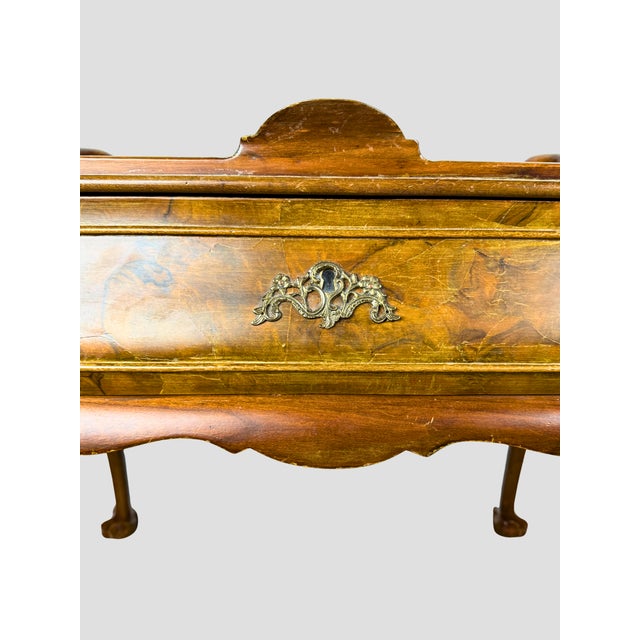 1970s Italian Wood Burl Wood Tea Table One Drawer For Sale - Image 9 of 16