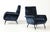Mid-Century Modern 1960's Gigi Radice Italian Lounge Chairs in Blue Velvet Upholstery For Sale - Image 3 of 11