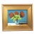 Red Bouquet of Flowers Oil Painting Including the Antiqued Gold Wood Frame For Sale