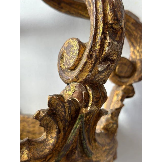 Rare Antique European Gilt Gesso + Carved Wood Demilune Bed Crown / Corona, Circa Mid 19th Century For Sale - Image 9 of 12