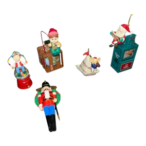 Vintage Collectable Enesco Christmas Ornaments- Set of 5
