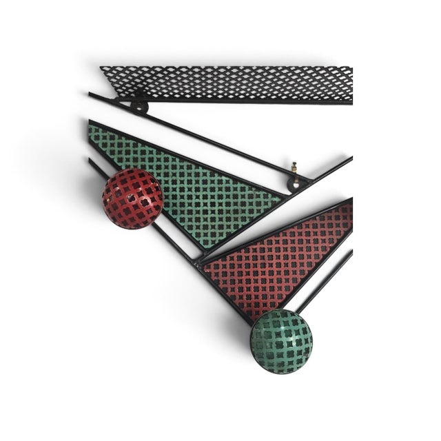Silver French Wall-Mounted Coat Rack by Mathieu Matégot, 1950s For Sale - Image 8 of 12
