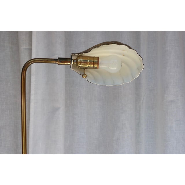 Vintage Brass Clamshell Floor Lamp, in the Style of Frederick Cooper, C. 1970s For Sale - Image 4 of 6