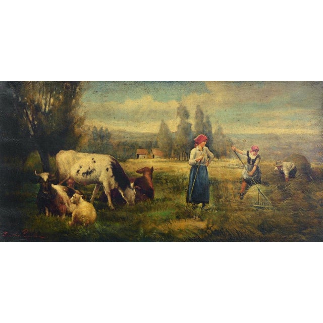 This charming oil on canvas by Italian painter Emilio Pergola celebrates the timeless beauty of the Italian countryside...