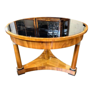 19th Century Austrian Biedermeier Empire Style Table Walnut Center Table