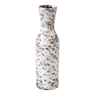 Mid-Century Modernist White and Earth Toned Ceramic Vase For Sale