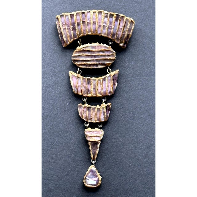 A scarce articulate brooch crafted by French art jewelry designer Line Vautrin (1913-1997) circa 1950s-1960s. The brooch...