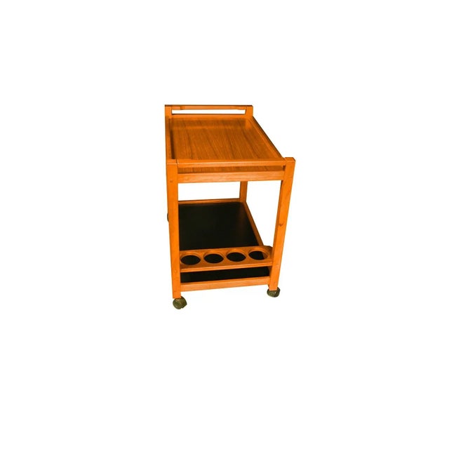 Mid Century Danish 1960s Teak Bar Cart Denmark For Sale - Image 10 of 10