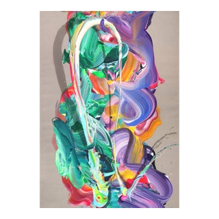 Av_943 - Original Contemporary Fluid Abstract Acrylic Painting on Linen by Alex Voinea For Sale