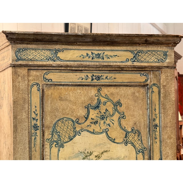 Traditional 19th Century Venetian Painted Armoire For Sale - Image 3 of 11