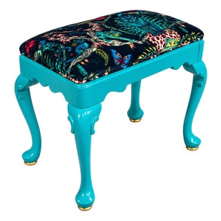Ethan Allen Bench in Emma Shipley Velvet, Custom Designed by Mary Street Gallery For Sale