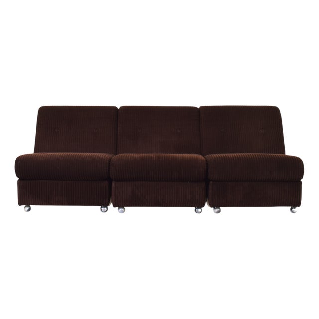 Mid-Century German Modular Sofa, 1970s, Set of 3 For Sale