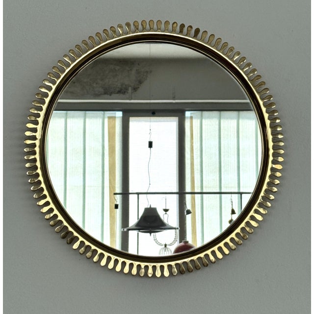 Mid-Century Wall Mirror in Brass by Vereinigte Werkstätten, 1970s For Sale - Image 13 of 13