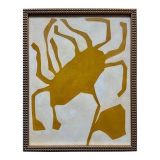 2025 "Pennacchio" Contemporary Abstract Botanical Painting on Cotton Paper by Artist r.k. Red For Sale