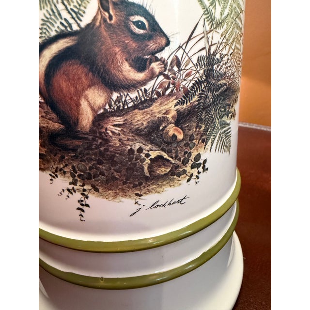 This product is a vintage J. Lockhart signed ceramic lamp featuring a ground squirrel / chipmunk design. This lamp was...