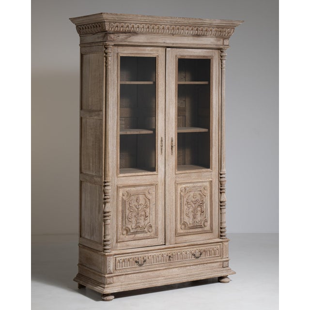 Carved Oak Vitrine Late 19th Century France For Sale - Image 16 of 17