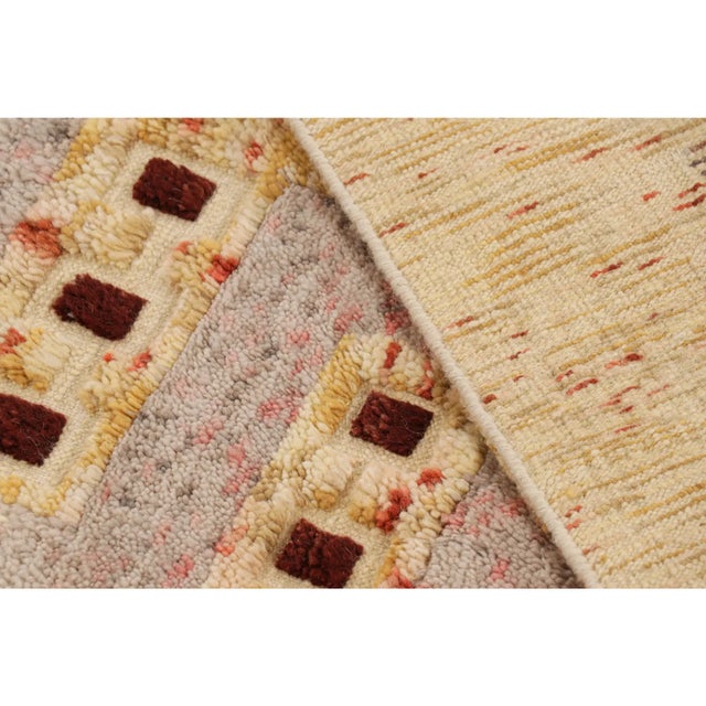 Textile Rug & Kilim’s Scandinavian-Inspired Geometric Golden-Yellow Gray Wool Rug For Sale - Image 7 of 7