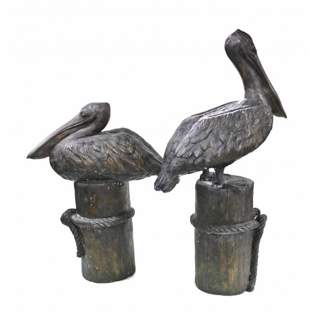 Large Bronze Pelicans Statues, Set of 2 For Sale - Image 14 of 14