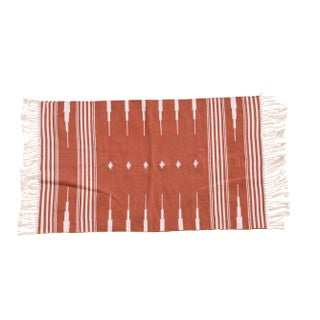 Saffron Rug, 8x10, Terracotta & White For Sale