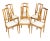 Set of six chairs, Art Nouveau circa 1900, solid walnut. The chairs were new reupholstered and covered with new fabric. In...